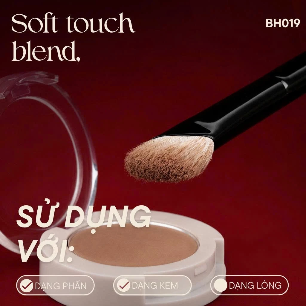 Cọ tạo khối mũi kem highlight vùng sáng BH Cosmetics Half Fan Highlighter Brush BH019